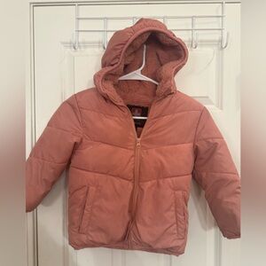 Swiss Tech Kids Hooded Puffer Jacket - Dusty Rose